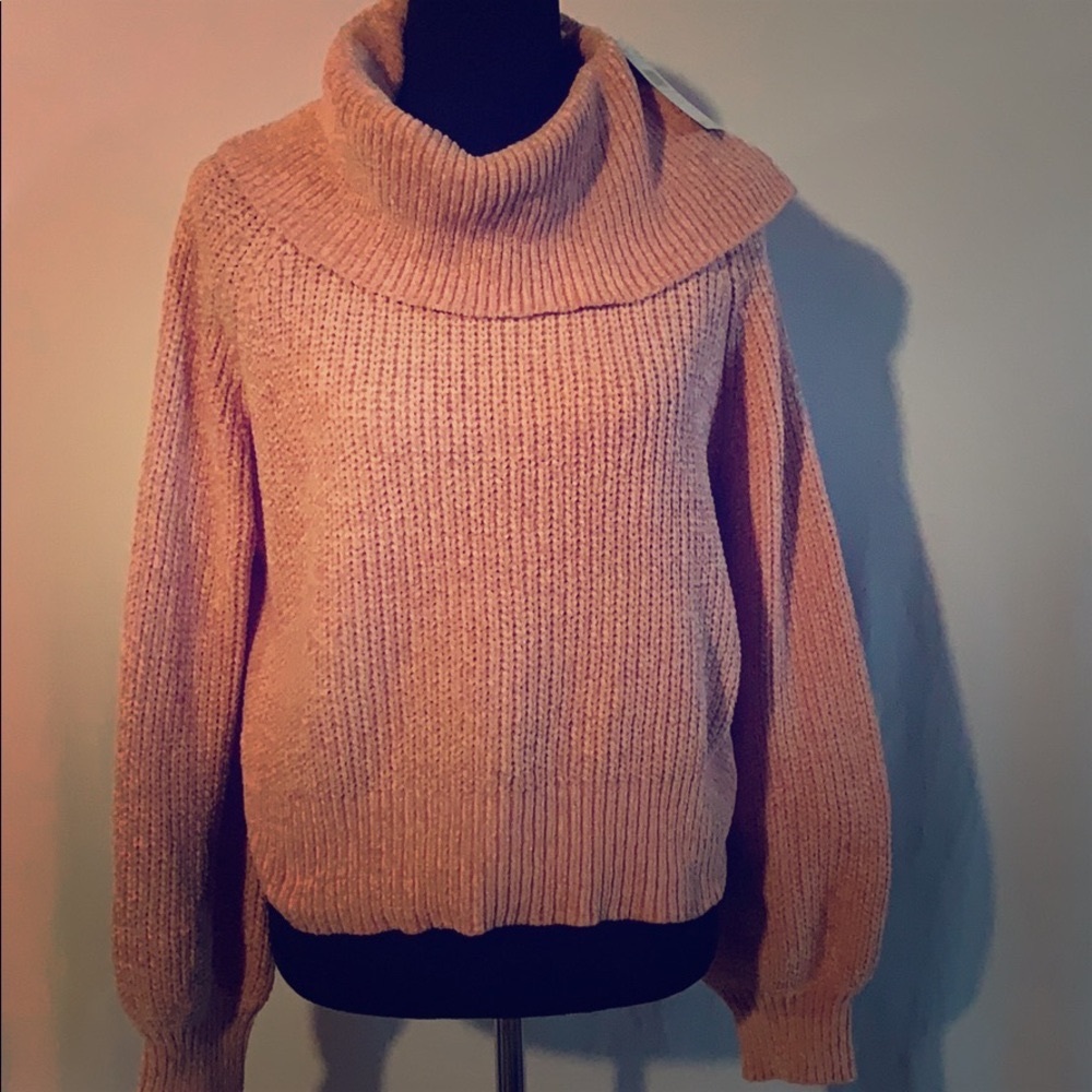 Beautiful Pink Chenille Cowl Kneck Sweater - BLUSH & BLOOM
